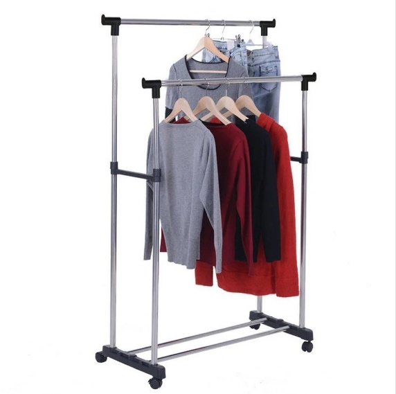 Stain Steel Double Pole Clothing Rail – Ashcom Online