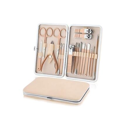 12 in 1 Nail Care Tools with Leather Travel Case for men & women