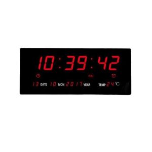 Digital LED Number Wall Clock with Date & Temperature Display