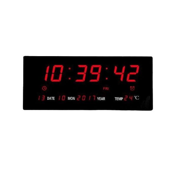 Digital LED Number Wall Clock with Date & Temperature Display