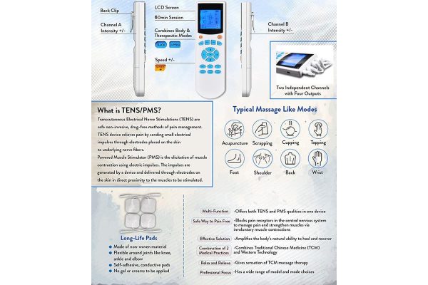 TENS EMS Machine Pain Relief Massager, 4 Channel - Image 4