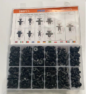 Auto Retainer Fastener Clips 280 Piece Kit