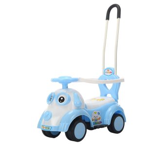 Flashing Wheels Kids Swing Car With Music Steering Wheel Blue