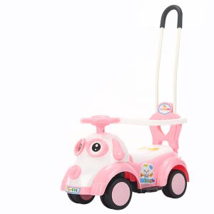 Flashing Wheels Kids Swing Car With Music Steering Wheel Pink