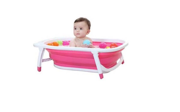 Baby Folding Bath Tub Pink - Image 3