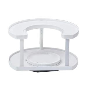 D-shape two tier spice spinner organizer