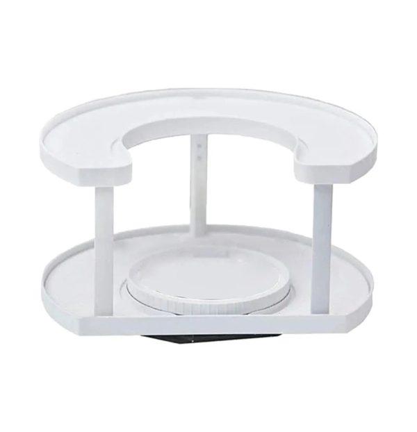 D-shape two tier spice spinner organizer