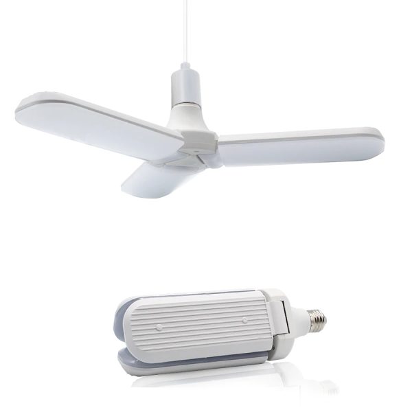 45W LED Foldable Fan Blade Light Bulb for Indoor Home Decor