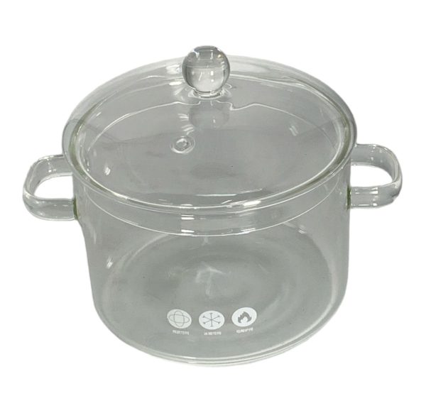 Transparent Borosilicate glass pot
