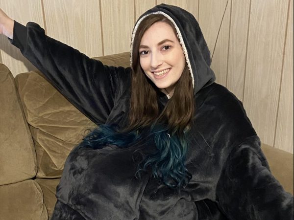 Huggle Hoodie, Ultra Plush Blanket (Black) - Image 2