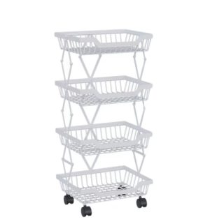 4 Tier carbon steel kitchen storage rack
