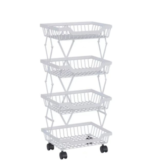 4 Tier carbon steel kitchen storage rack