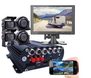 4 Channel mobile sdvr vehicle cctv kit with g-sensor, wifi, 4g, gps & remote monitoring (256gig SD Card)