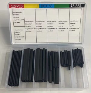 127pcs heat shrink tube sleeve black electronic kit
