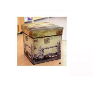 Folding Storage Ottoman Gift - Vintage Bridge