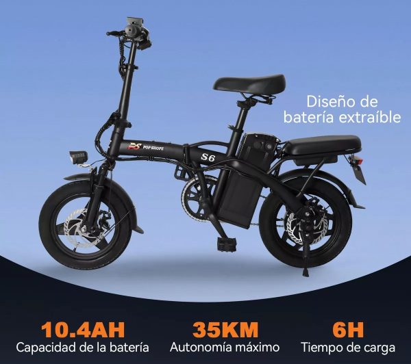 Pop Shope S6 Folding Electric Bike 35km/h Max. 750w - Image 4