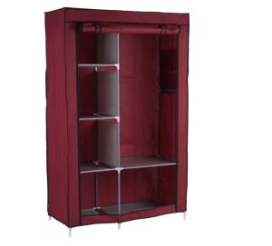 105NT Wine Red PP Collapsible Wardrobe