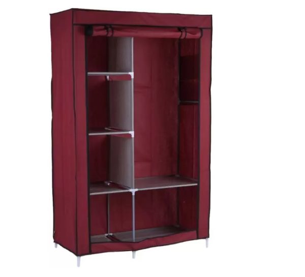 105NT Wine Red PP Collapsible Wardrobe