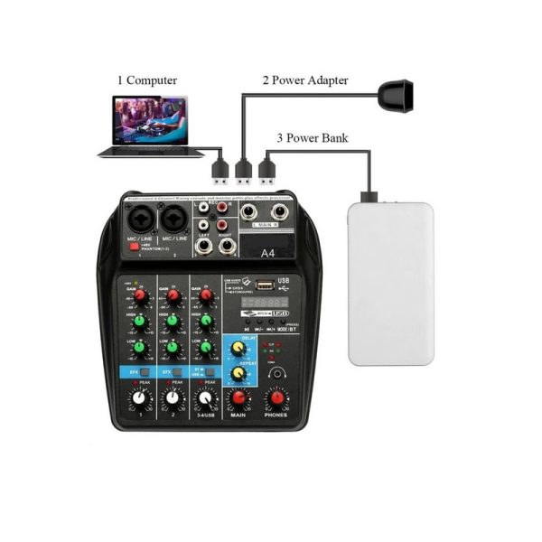 Self-powered 4-Channel Digital Mixer & Bluetooth - Image 2