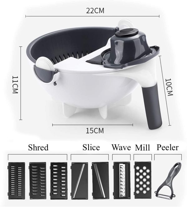 9 In 1 Multi Function Vegetable Mandoline - Image 2