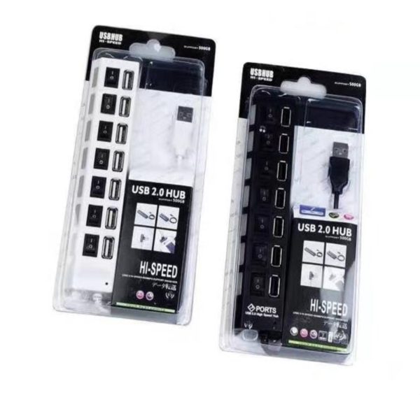USB Hub 7 port USB switch indicator
