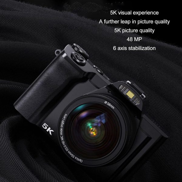48MP 5K HD Smart Digital Camera, Ultra Clear 6 Axis Anti Shake, 16X Zoom, for Photography, with 3.5in IPS Screen - Image 8