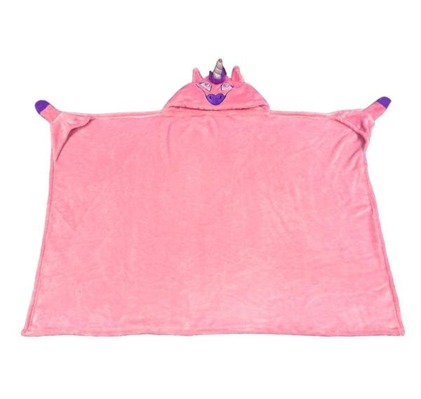 Kids wearable blankets with unicorn LED eyes