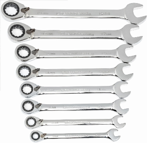 8 Pcs Reversible Ratcheting Combination Wrench Set