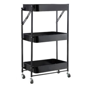Tier foldable trolley storage utility trolley cart