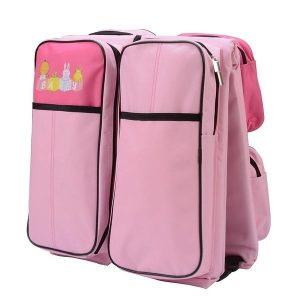 Multifunctional Baby Travel Bed Cot Baby Bassinet and Diaper Bag - Pink