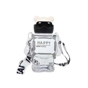 Trendy Creative Mini Cute Bear Water Bottles with Silicone Leak Proof 800ml - Clear