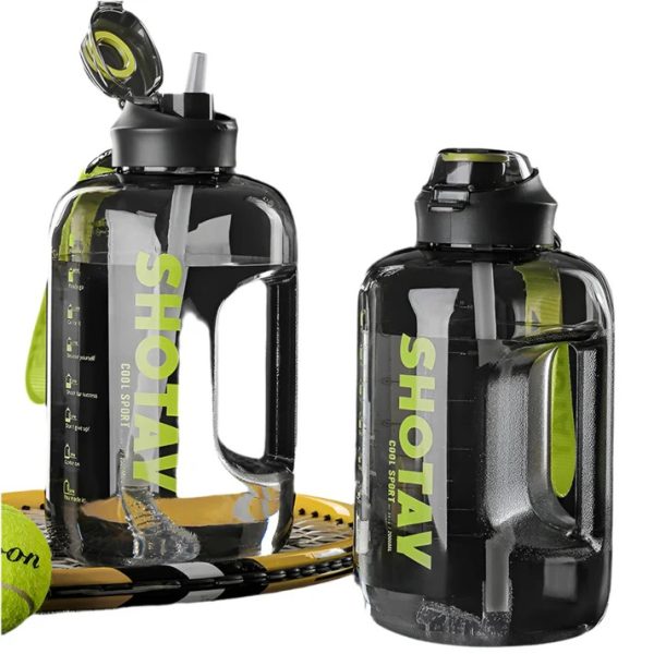SHOTAY 1.5L Sports Gym Outdoor Water Bottle - Light Grey - Image 3