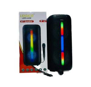 Lexuco 8 Inch LSPK-A994 Bluetooth Party Speaker – Deep Bass, LED Light Effects, USB & AUX Playback