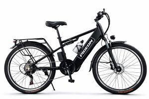 48V 250W Electric Commuter Bike (BLACK) – 48V 8Ah Lithium Battery, 26” Wheels, Rear Rack & Disc Brakes