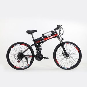 26” 48V 250W Foldable Electric Mountain Bike – 8Ah Lithium Battery, Front Suspension & Disc Brakes